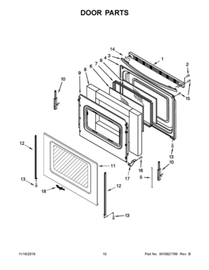 06 - DOOR PARTS Diagram and Parts List for YWFE520S0FS0  Whirlpool Range