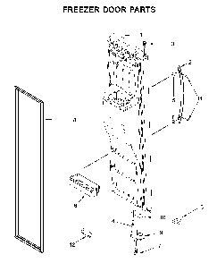 Freezer door parts Diagram and Parts List for 10651769512  Kenmore Refrigerator