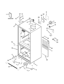 Cabinet Parts Diagram and Parts List for WRF540CWBW01  Whirlpool Refrigerator