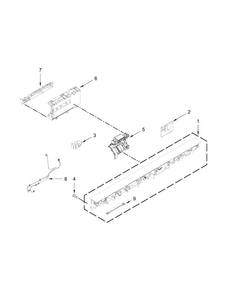 Control Panel And Latch Parts Diagram and Parts List for KDTM354ESS0  KitchenAid Dishwasher