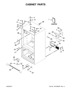 Part Location Diagram of W11033821 Whirlpool Use and care guide