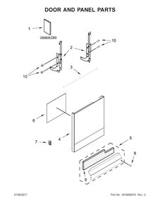 Part Location Diagram of W10799404 Whirlpool PANEL