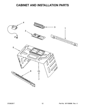 07 - Cabinet And Installation Parts Diagram and Parts List for WMH53520CS6  Whirlpool Microwave Oven Combo