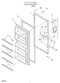 DOOR Diagram and Parts List for SVF15NRHW00  Whirlpool Freezer