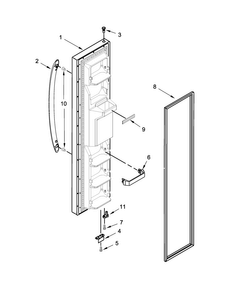 Freezer Door Parts Diagram and Parts List for WRS322FDAB05  Whirlpool Refrigerator