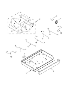Burner Box, Gas Valves And Switch Parts Diagram and Parts List for KCGS950ESS02  KitchenAid Cooktop