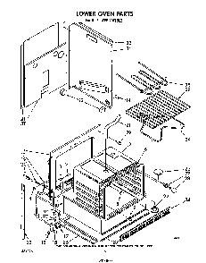 Lower Oven Diagram and Parts List for KEBI200TBL0  KitchenAid Wall Oven