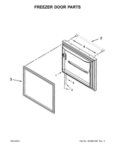 Freezer Door Parts Diagram and Parts List for 5GBB1958EW00  Whirlpool Refrigerator