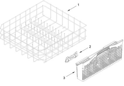 Lower Rack Parts Diagram and Parts List for MDB7959SKZ4  Whirlpool Dishwasher