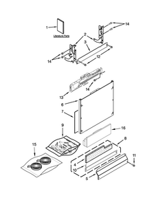 Door And Panel Parts Diagram and Parts List for KUDE70FXPA6  KitchenAid Dishwasher