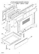 DOOR & DRAWER Diagram and Parts List for KGRT507FBL1  KitchenAid Range