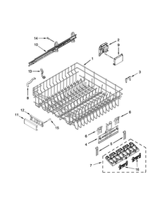 Upper Rack And Track Parts Diagram and Parts List for KDTE204EPA0  KitchenAid Dishwasher