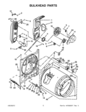 BULKHEAD PARTS Diagram and Parts List for WGD4900XW3  Whirlpool Dryer