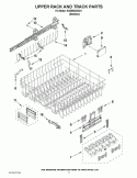 UPPER RACK AND TRACK PARTS Diagram and Parts List for KUDE60SXSS1  KitchenAid Dishwasher