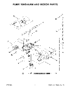 Pump, Washarm And Motor Parts Diagram and Parts List for KDFE204KBL1  KitchenAid Dishwasher