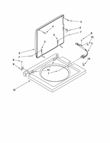 Washer Top And Lid Parts Diagram and Parts List for 11080754006  Kenmore Washer Dryer Combo