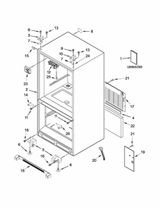 Cabinet Parts Diagram and Parts List for 59679412410  Kenmore Refrigerator