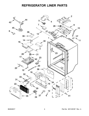 03 - REFRIGERATOR LINER PARTS Diagram and Parts List for WRX986SIHV00  Whirlpool Refrigerator