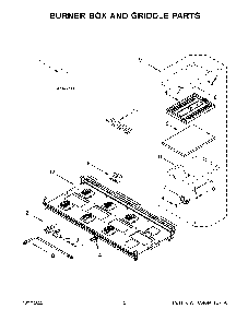 Burner Box And Griddle Parts Diagram and Parts List for KFGC558JIB05  KitchenAid Range
