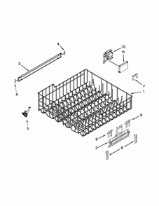 Upper Rack And Track Parts Diagram and Parts List for 66513549N412  Kenmore Dishwasher