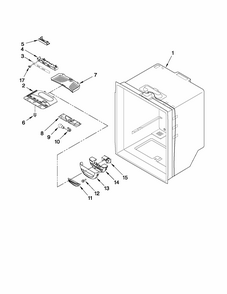 Refrigerator Liner Parts Diagram and Parts List for 59679222013  Kenmore Refrigerator