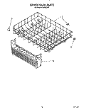 LOWER RACK Diagram and Parts List for KUDM220T1  KitchenAid Dishwasher