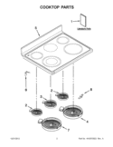 COOKTOP PARTS Diagram and Parts List for GGE390LXB04  Whirlpool Range