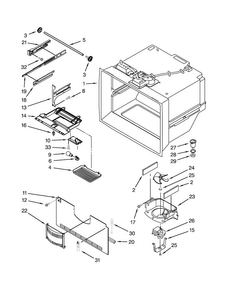 Freezer Liner Parts Diagram and Parts List for KBFS25EVBL0  KitchenAid Refrigerator