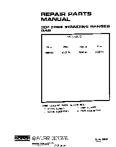 Front Cover Diagram and Parts List for 1355*3A  Roper Range