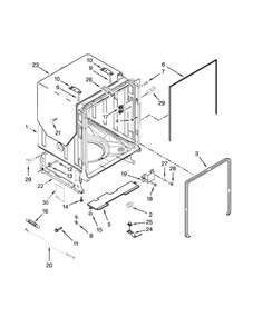 Tub And Frame Parts Diagram and Parts List for WDF775SAYM3  Whirlpool Dishwasher