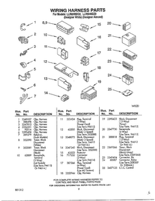 Wiring Harness Parts Diagram and Parts List for LLR9245DQO  Whirlpool Washer