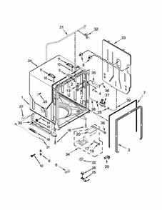 Tub, Tank And Frame Parts Diagram and Parts List for IUD8555DX2  Whirlpool Dishwasher