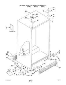 Cabinet Parts Diagram and Parts List for 10659912703  Kenmore Refrigerator