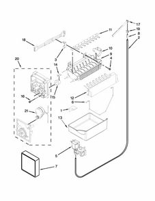 Icemaker Parts Diagram and Parts List for 596467934351  Kenmore Refrigerator