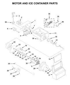 Motor And Ice Container Parts Diagram and Parts List for 10651753711  Kenmore Refrigerator