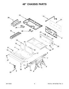 48 Inch Chassis Parts Diagram and Parts List for JDSP548HM01  Whirlpool Range