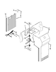 Air Flow Parts Diagram and Parts List for 5WRS25KNBF00  Whirlpool Refrigerator