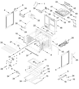 Chassis Parts Diagram and Parts List for KSGS330SPS0  Whirlpool Range