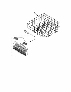 Lower Rack Parts Diagram and Parts List for 66513362K111  Kenmore Dishwasher