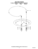 HEATER PARTS Diagram and Parts List for KUDE48FXWH3  KitchenAid Dishwasher