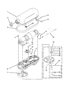 Case, Gearing And Planetary Unit Diagram and Parts List for KSM6573COB2  KitchenAid Mixer