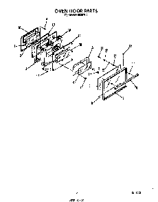 Oven Door Diagram and Parts List for N9357*0  Roper Range