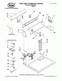 TOP AND CONSOLE PARTS Diagram and Parts List for RGD4440VQ1  Roper Dryer