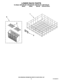 LOWER RACK PARTS Diagram and Parts List for WDF310PLAD1  Whirlpool Dishwasher