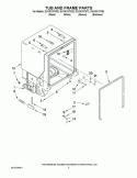 TUB AND FRAME PARTS Diagram and Parts List for DU1301XTVT2  Whirlpool Dishwasher