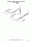 CONTROL PANEL AND LATCH PARTS Diagram and Parts List for 7WDT950SAYM0  Whirlpool Dishwasher