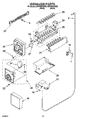 ICEMAKER PARTS, OPTIONAL PARTS Diagram and Parts List for GF6NFEXRQ00  Whirlpool Refrigerator