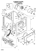 CABINET PARTS Diagram and Parts List for LGB6000PQ1  Whirlpool Dryer