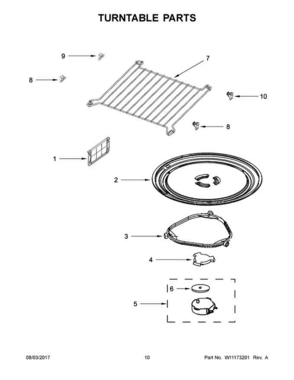 06 - Turntable Parts Diagram and Parts List for YWMH53520CH2  Whirlpool Microwave Oven Combo