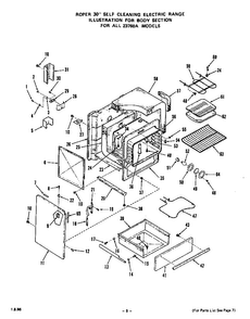 Body Section Diagram and Parts List for 2376*0A  Roper Range